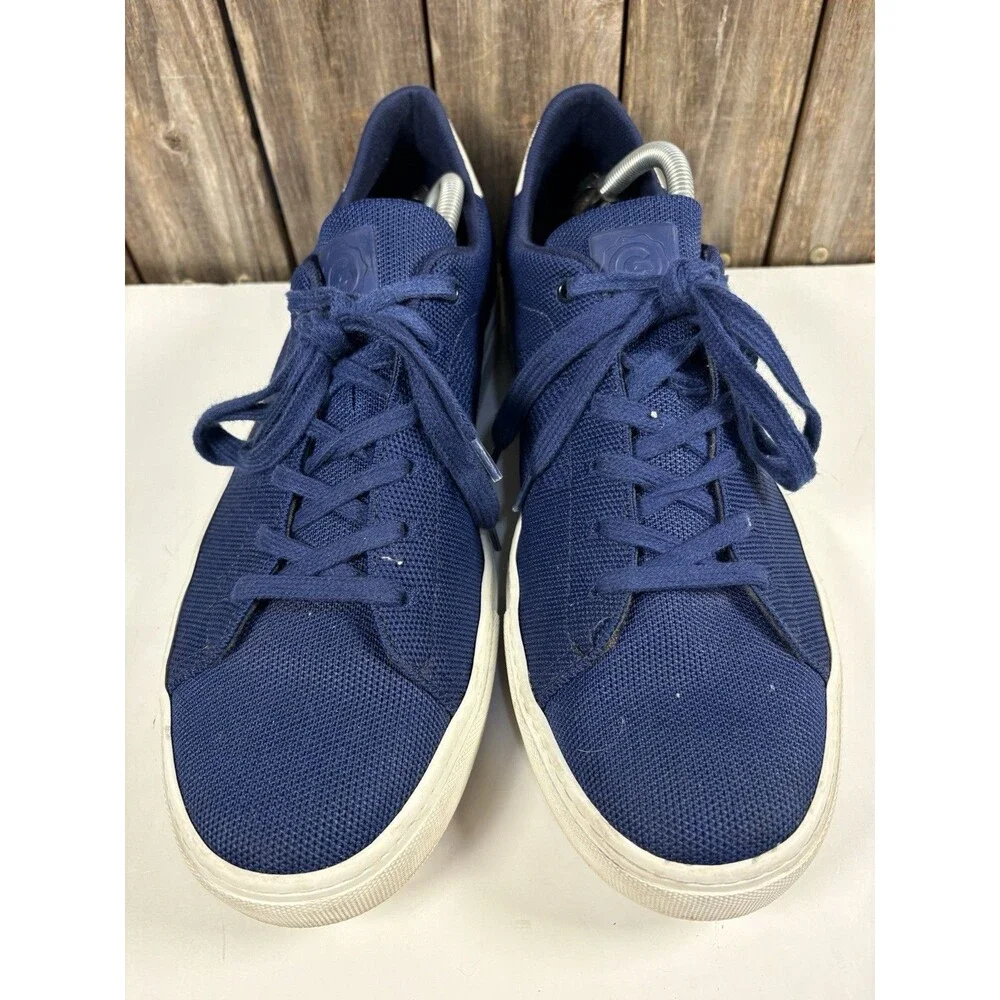 GREATS Royale Knit Sneakers Men’s Shoe 12 Navy Blue White Low Top Made In Italy